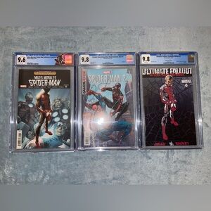 SOLD!! BUNDLE of 3 MILES MORALES SLABS: ULTIMATE FALLOUT #4 COMIC FEST #0CGC 9.8